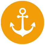 Orange Button with White Anchorn