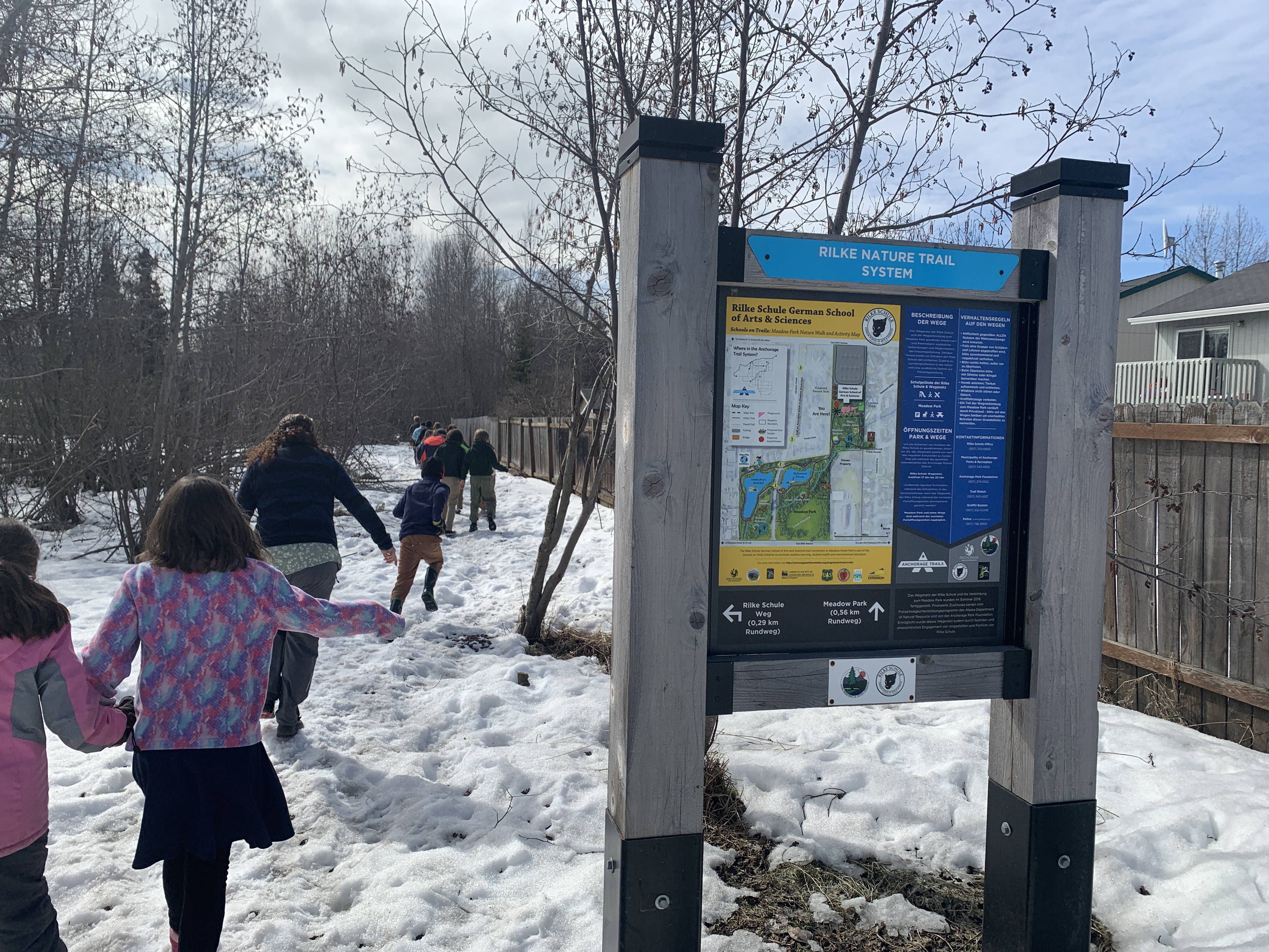 Fourth Graders visiting the park in winter